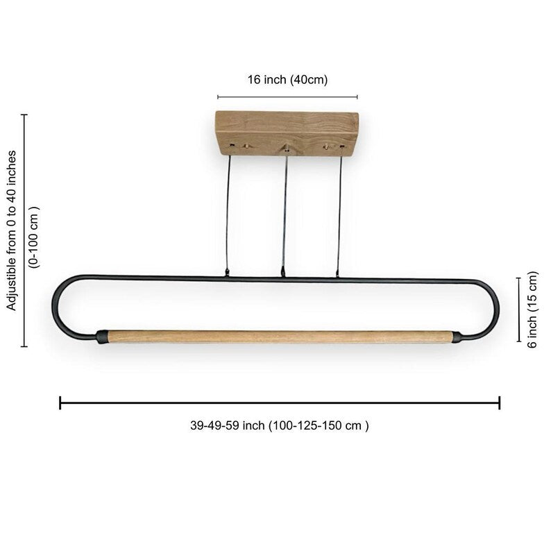 Wood and Metal LED Pendant Light