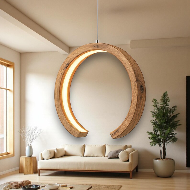 Handmade Wood LED Pendant Light