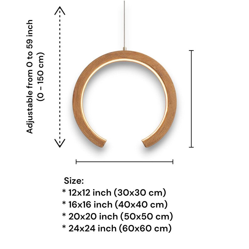 Handmade Wood LED Pendant Light