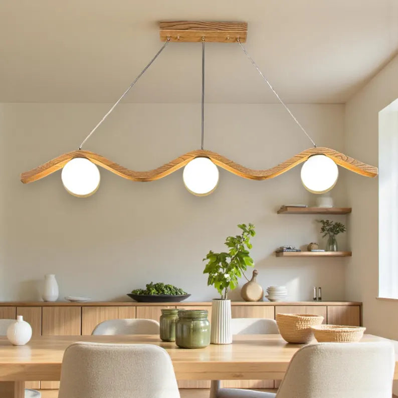 Wave Oak Wood Pendant Light