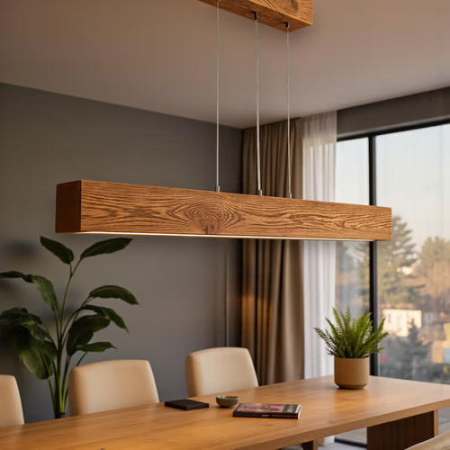 Antique Oak Linear LED Pendant Lamp