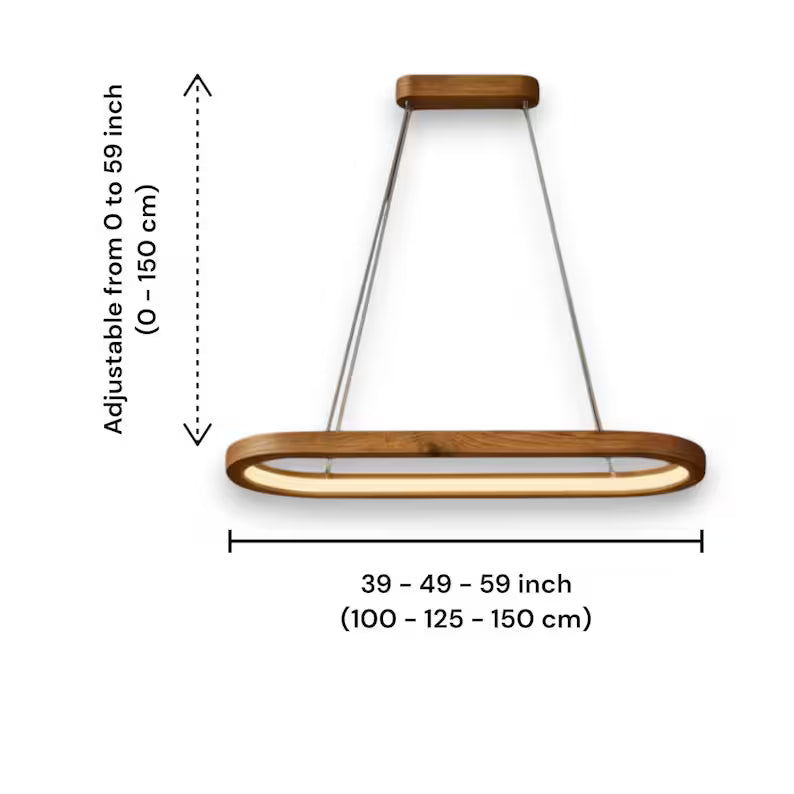 Wood Oval Pendant Light