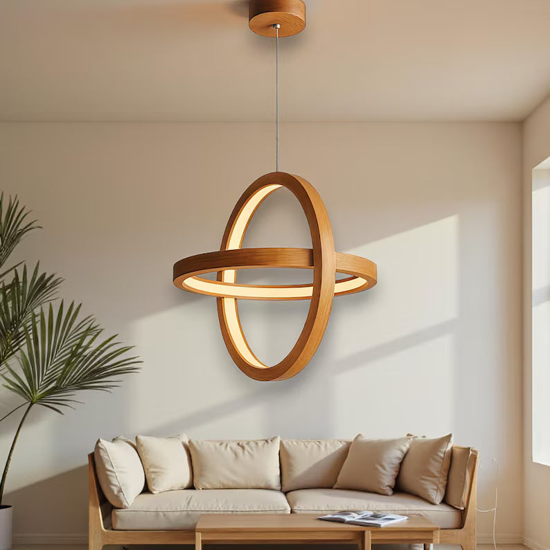 Handmade Wood Pendant Light