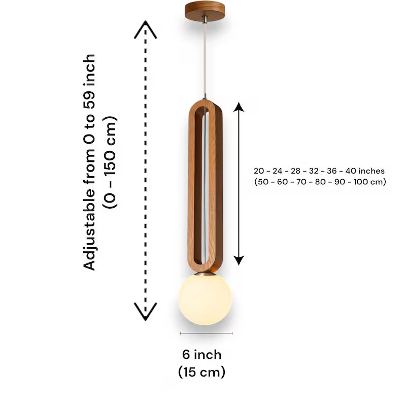 Wooden Globe Pendant Light