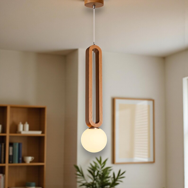 Wooden Globe Pendant Light