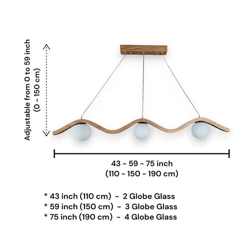 Wave Oak Wood Pendant Light