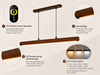 Features of Unikaa adjustable height linear pendant lighting with remote control LED strip and color adjustment