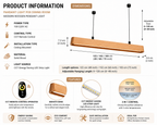 Product information and specifications of UNIKAA modern linear wood pendant light for dining room