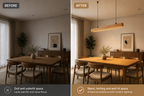 UNIKAA modern linear wood pendant light for dining room used in kitchen island dining room office and reception area