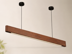 UNIKAA Modern Linear Wooden Pendant Light for Conference Room hero product image with minimalist wooden finish