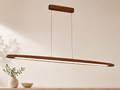 UNIKAA modern linear wood pendant light for kitchen island minimalist wooden LED hanging ceiling light