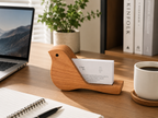 UNIKAA wooden bird business card holder for desk, solid wood visiting card stand for office desk, home office and professional workspace